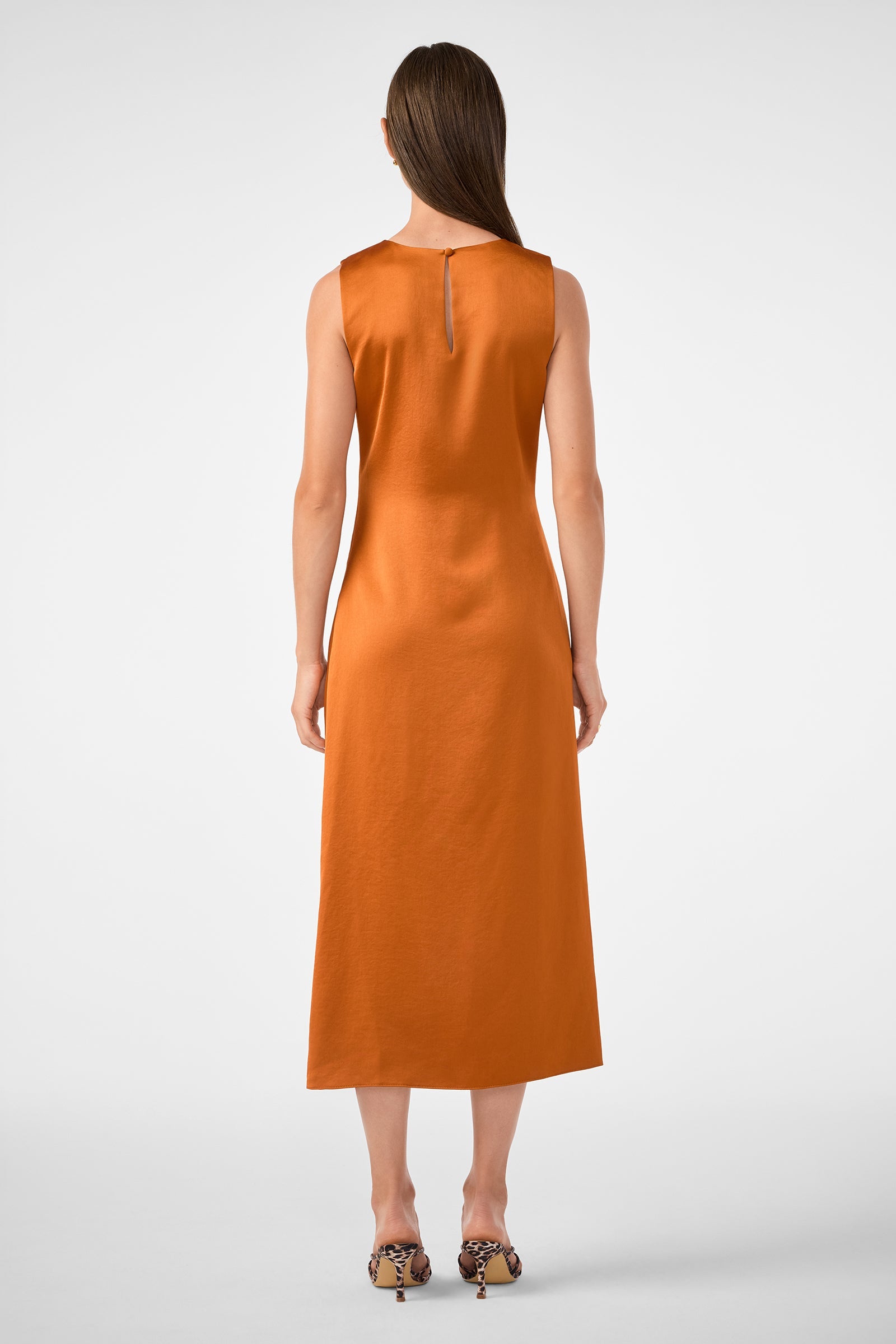 Trina Turk Chestnut Ruched Midi Dress
