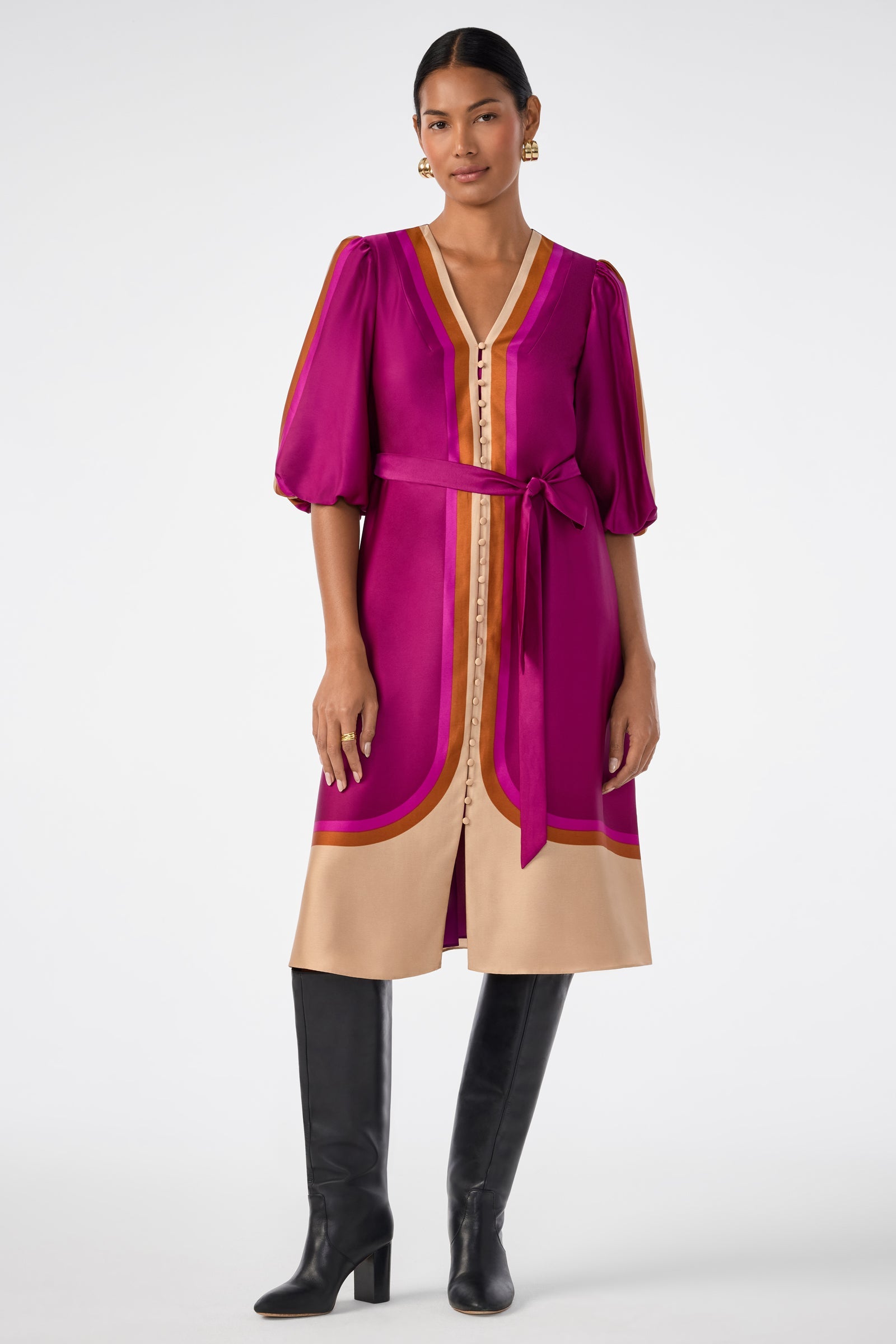 Trina Turk Linden Puff-Sleeve Dress