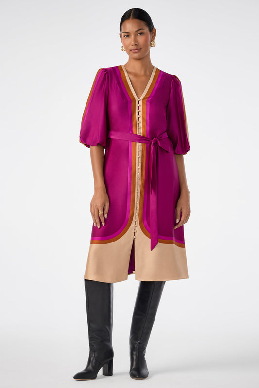 Trina Turk Linden Puff-Sleeve Dress