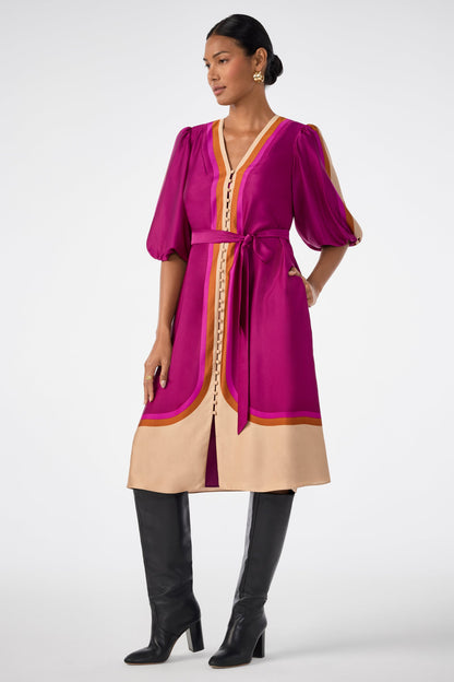 Trina Turk Linden Puff-Sleeve Dress