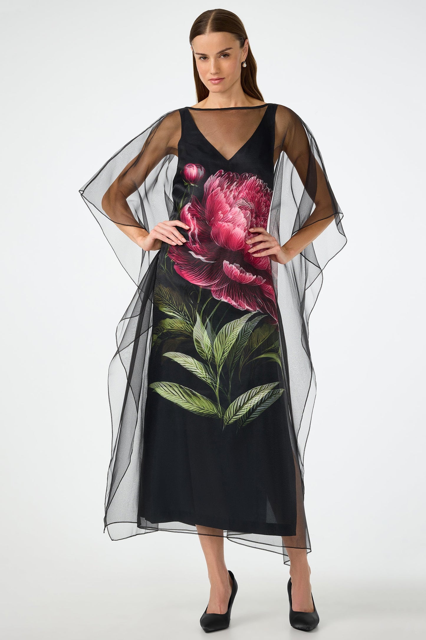 Trina Turk Salon Organza Midi Dress