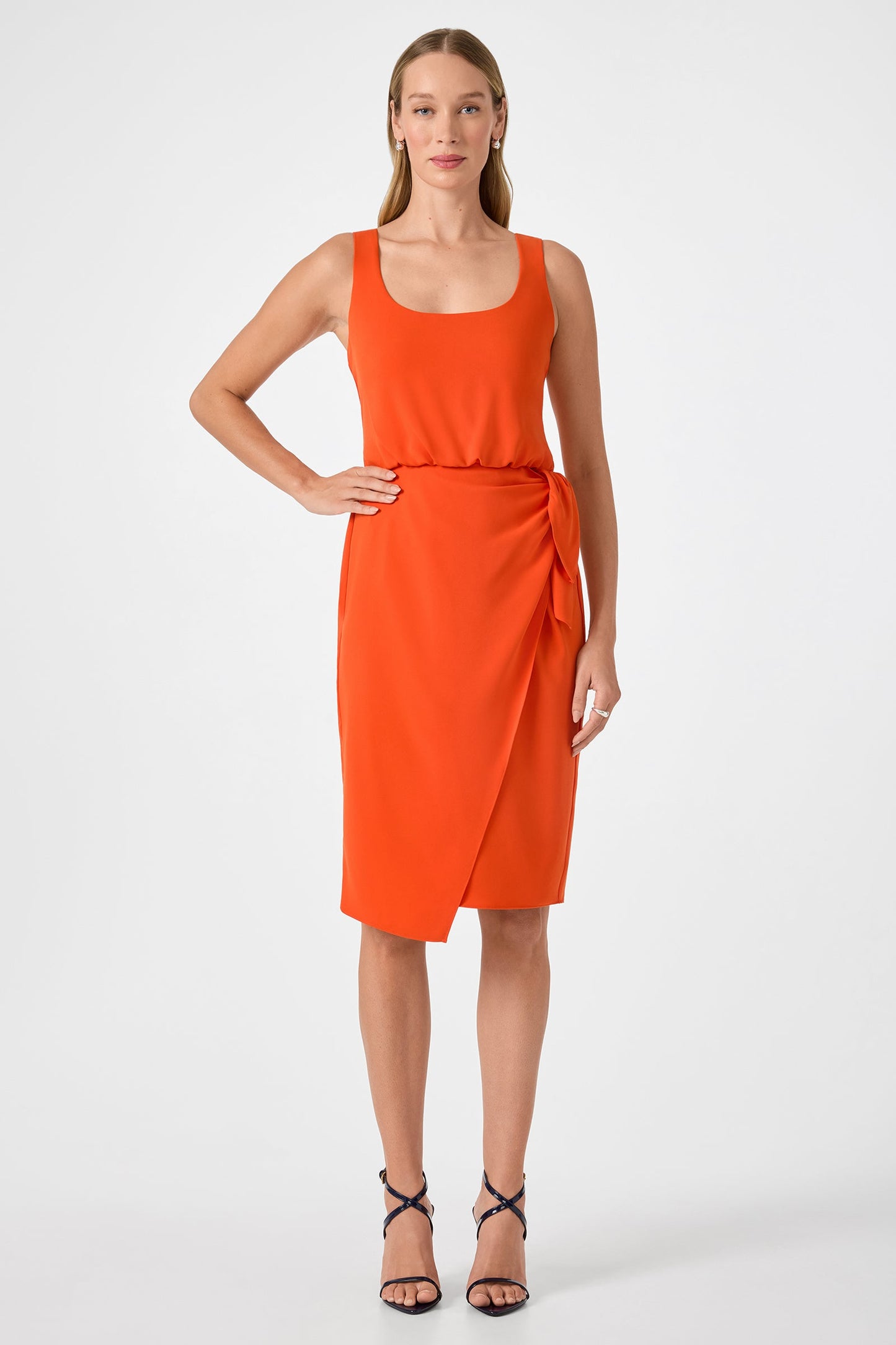 Trina Turk O'Rita Sleeveless Tie-Waist Midi Dress