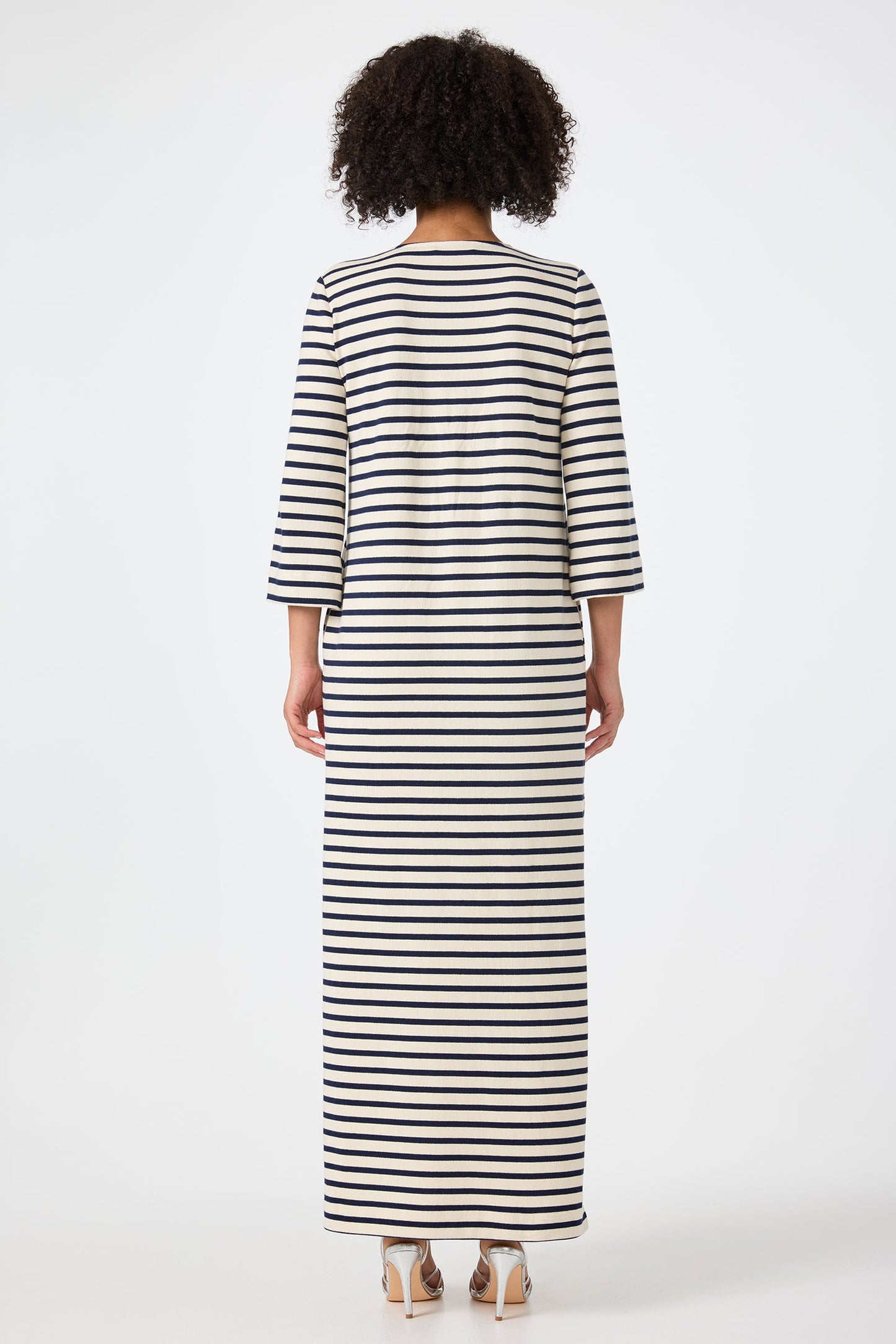 Trina Turk Catamaran 3/4 Sleeve Maxi Dress - Noh Nightfall Stripe