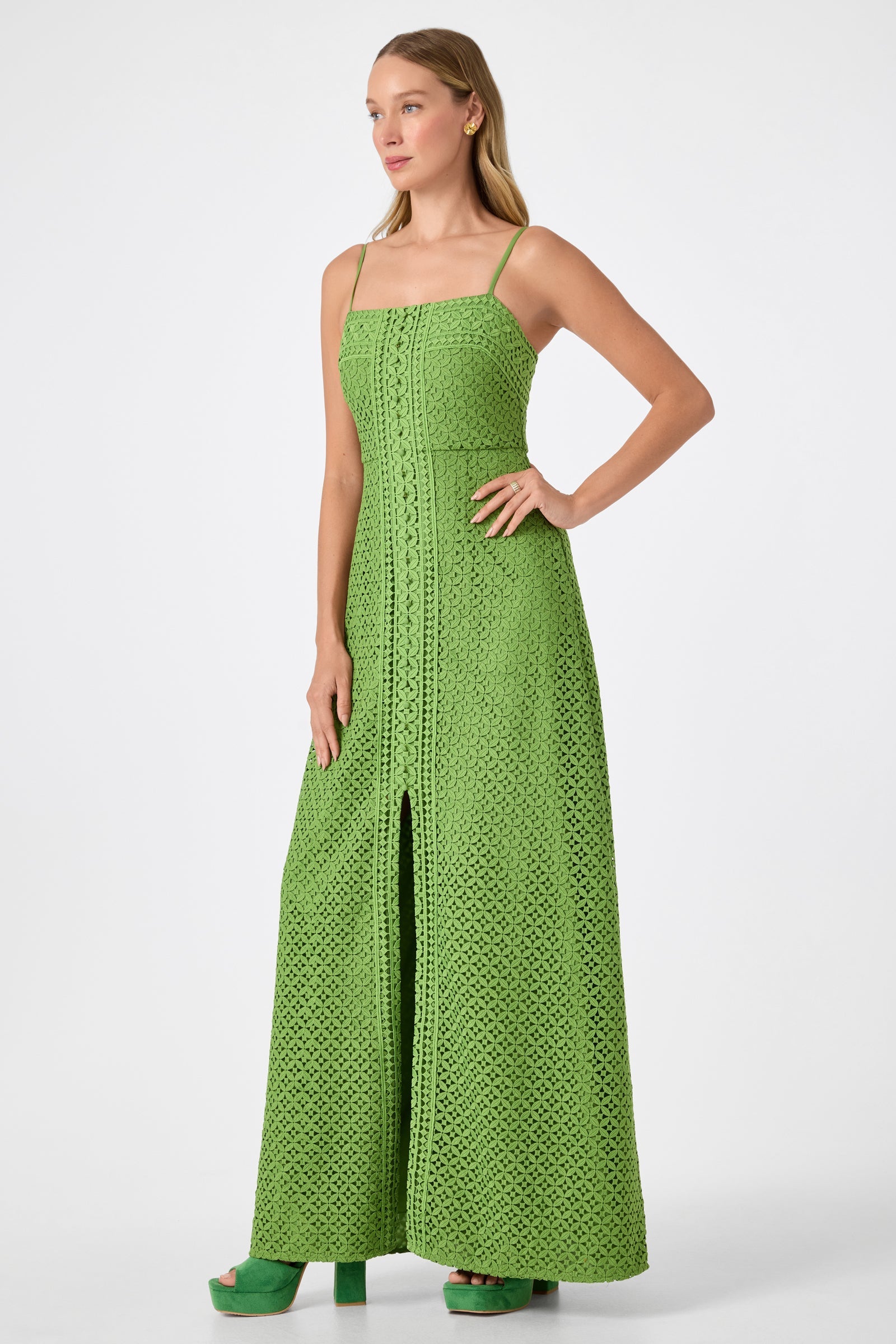 Trina Turk Akumi Sleeveless Lace Maxi Dress