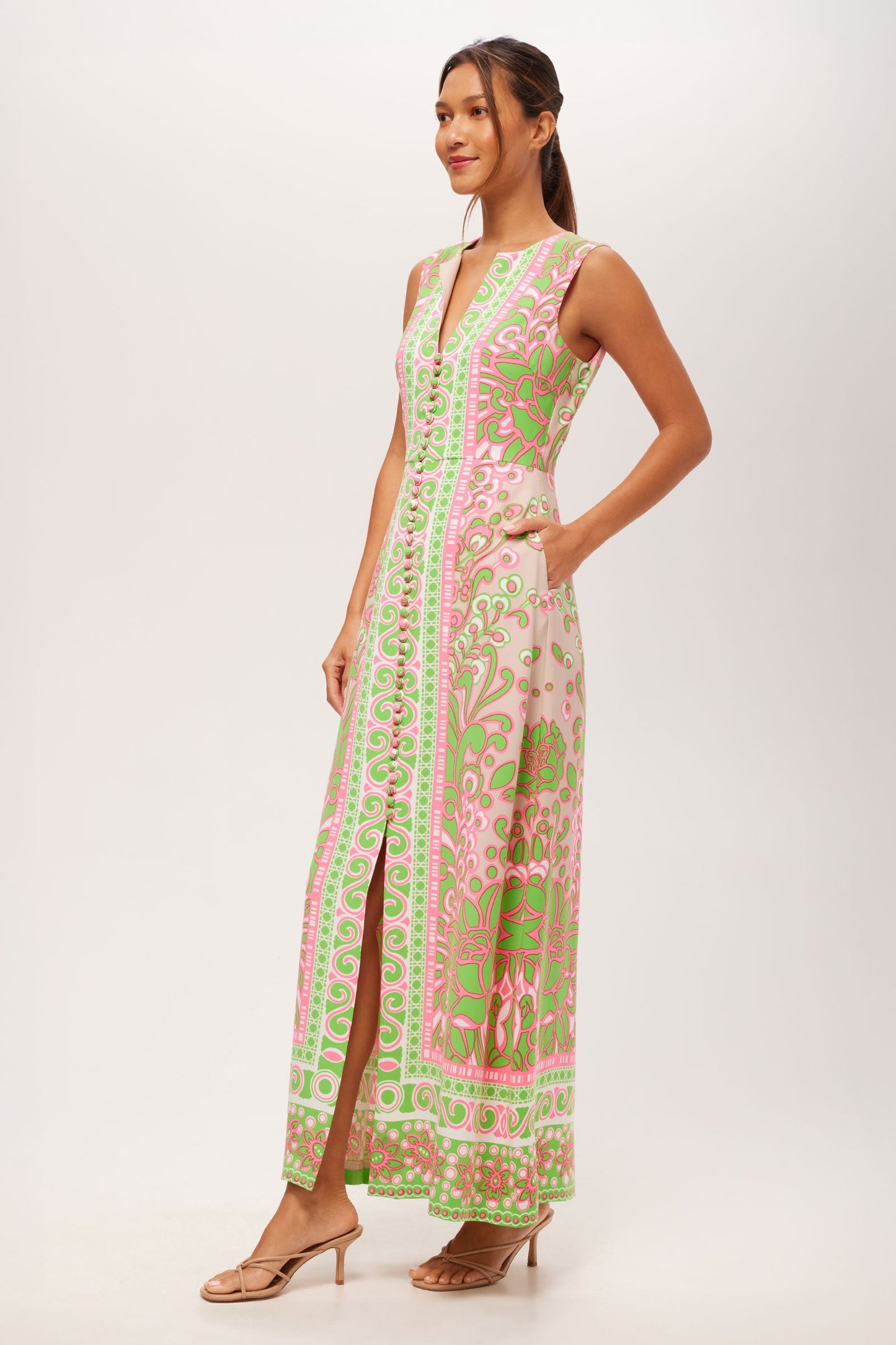 Trina Turk Novak Sleeveless Midi Dress
