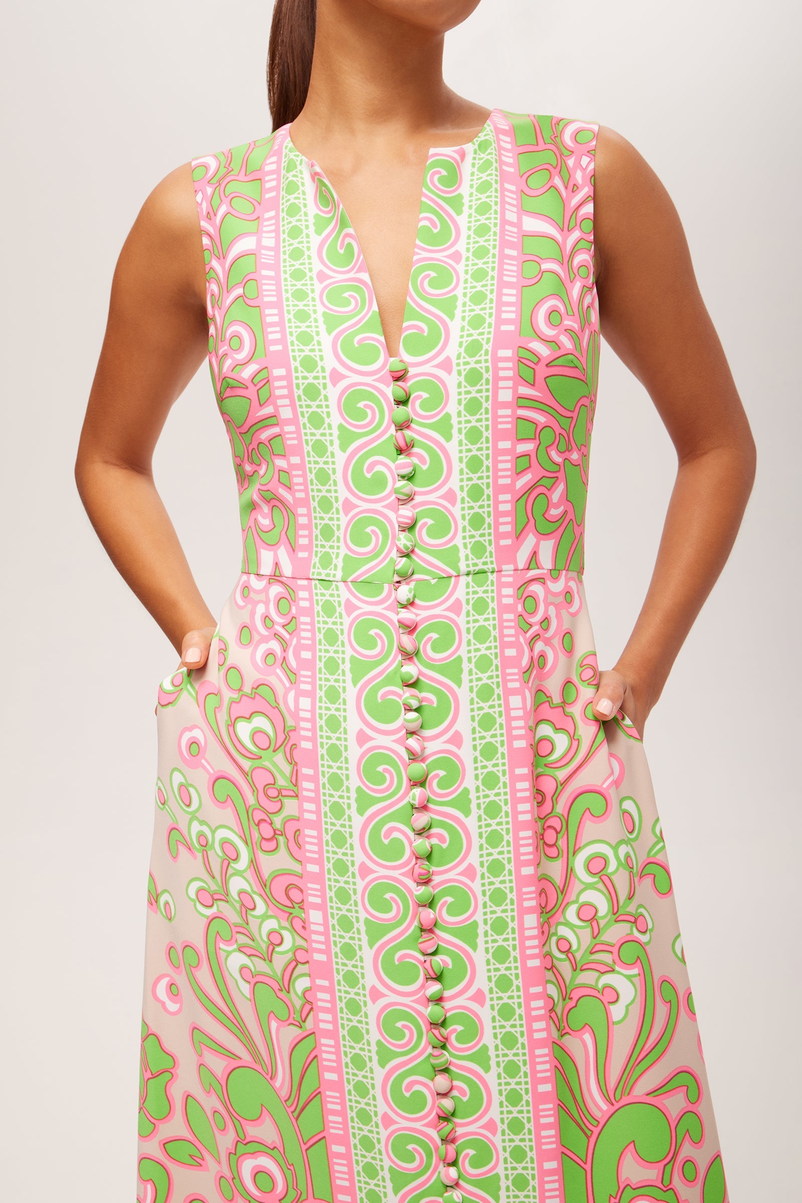Trina Turk Novak Sleeveless Midi Dress