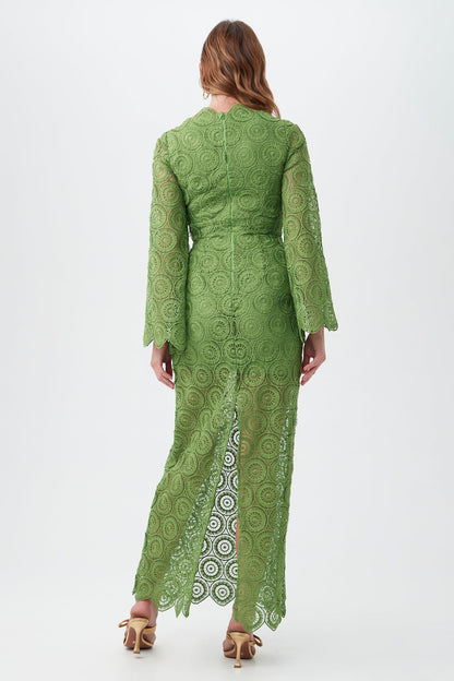 Trina Turk Pahala Long-Sleeve Lace Maxi Dress