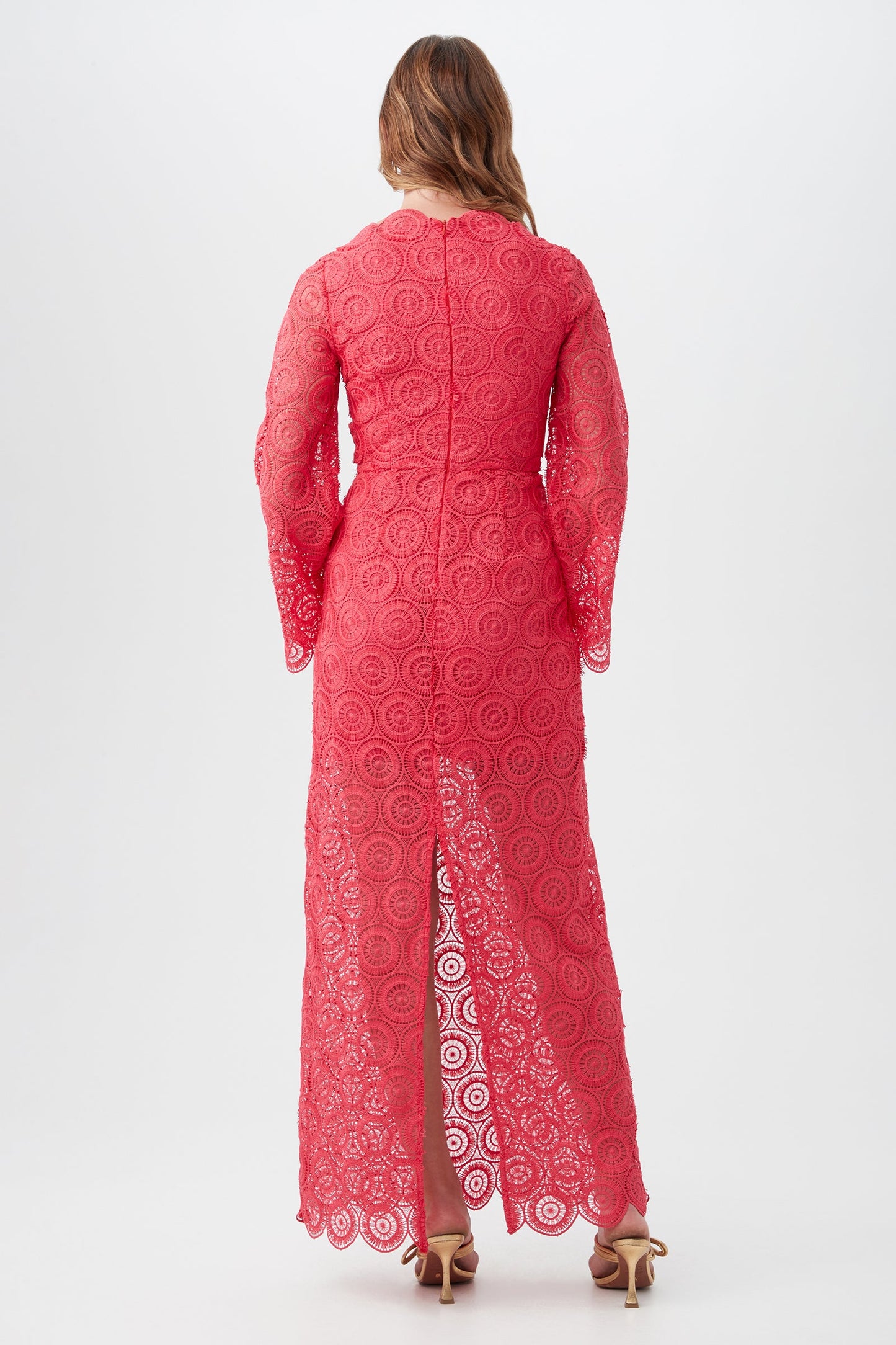 Trina Turk Pahala Long-Sleeve Lace Maxi Dress