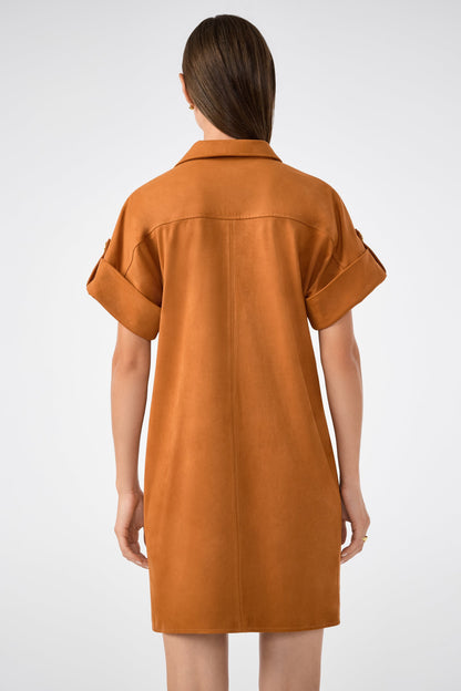 Trina Turk Sequoia Suede Mini Shirtdress