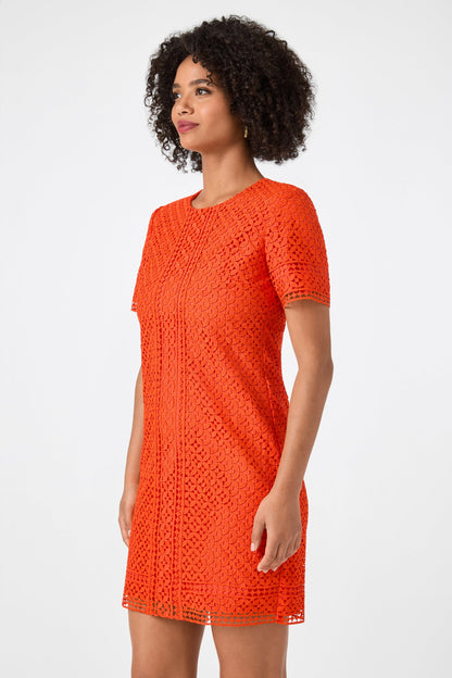 Trina Turk Kimasu Short-Sleeve Lace Mini Dress