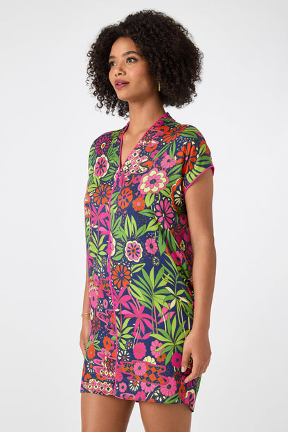 Trina Turk Tarashi Short-Sleeve Mini Dress - Fumi Floral