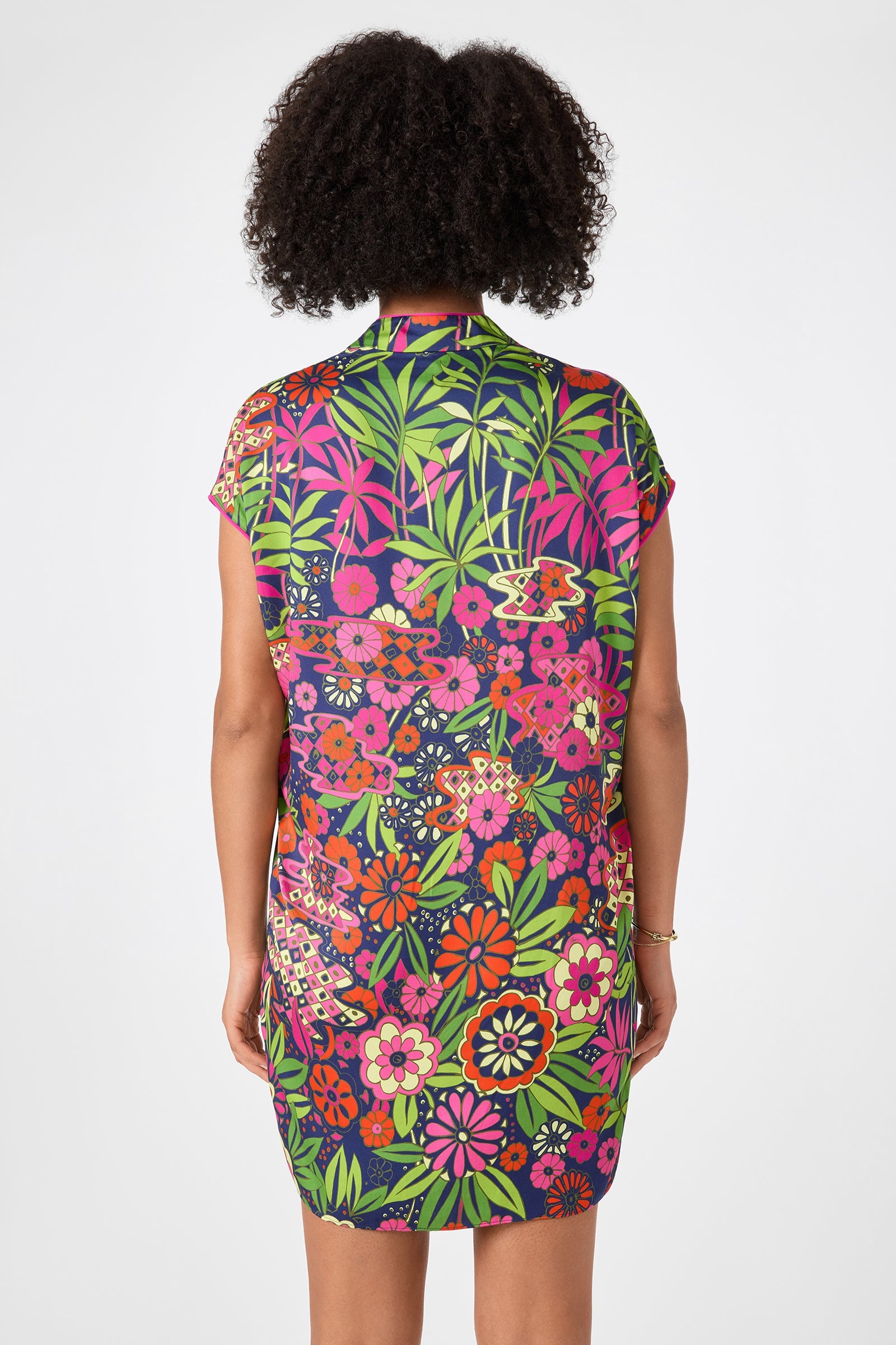 Trina Turk Tarashi Short-Sleeve Mini Dress - Fumi Floral