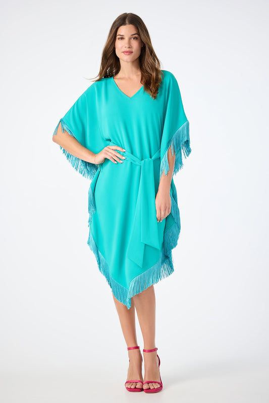 Trina Turk Toulouse Short-Sleeve Fringe Dress