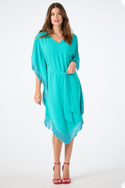 Trina Turk Toulouse Short-Sleeve Fringe Dress