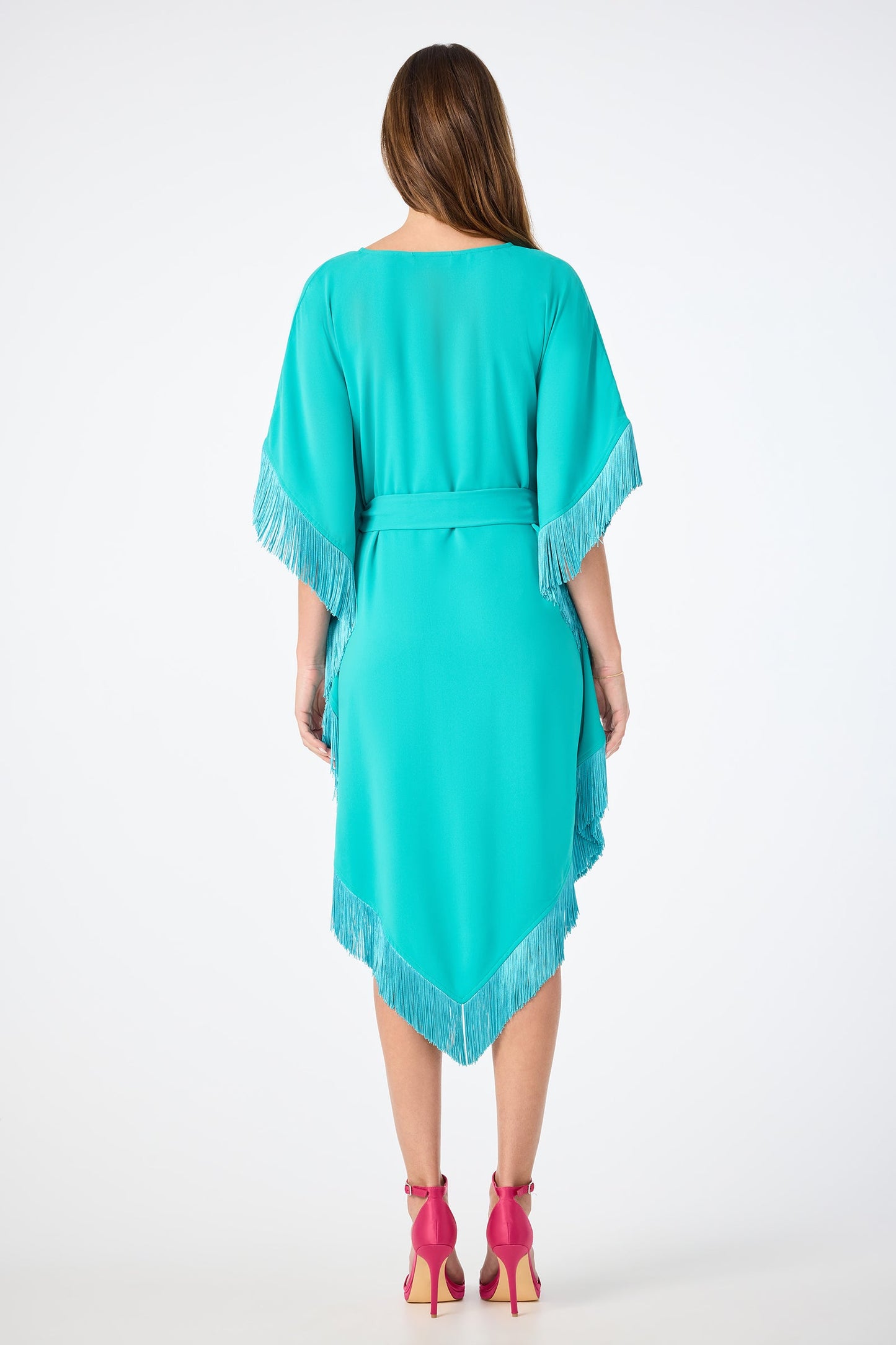 Trina Turk Toulouse Short-Sleeve Fringe Dress