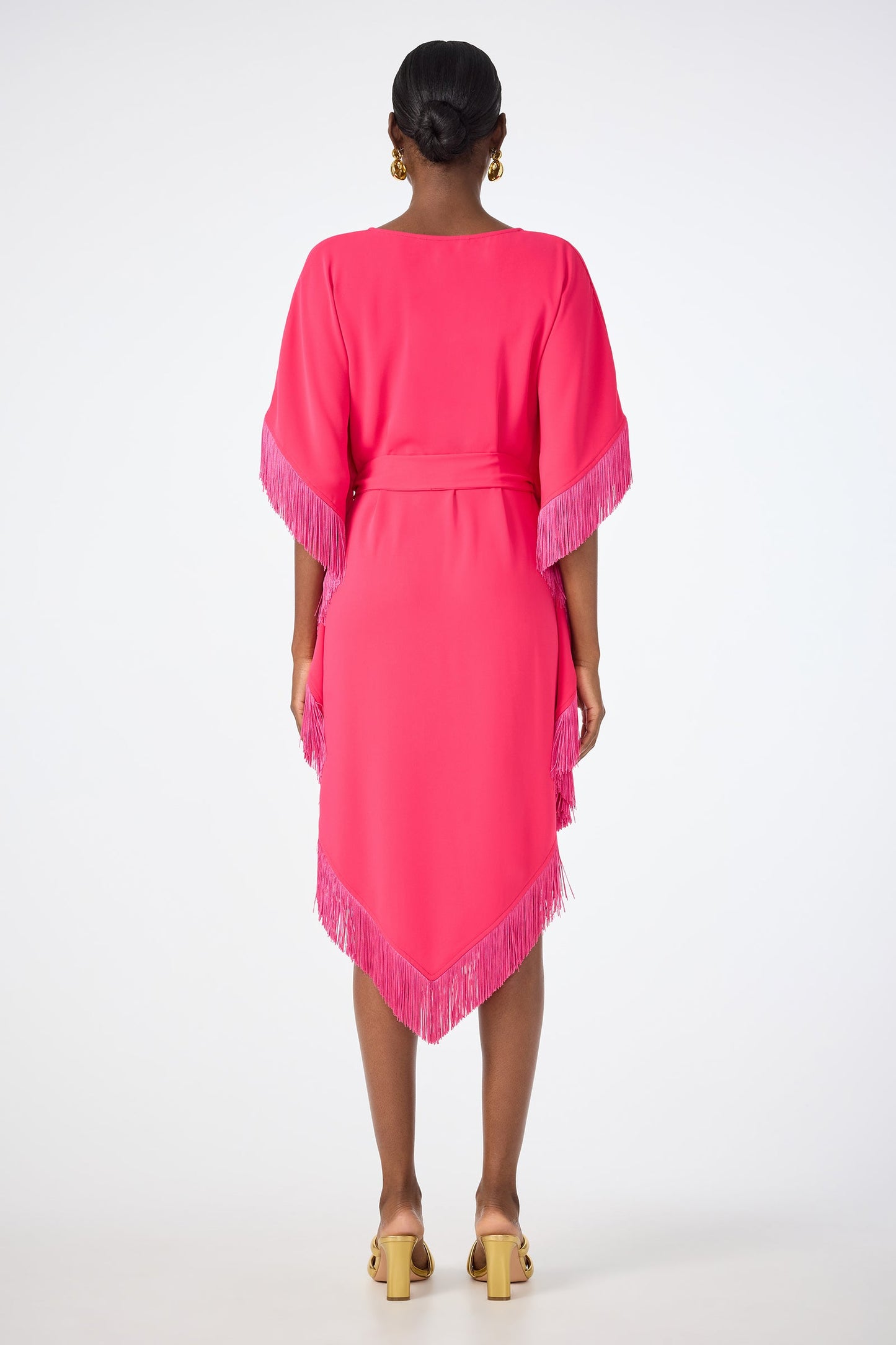 Trina Turk Toulouse Short-Sleeve Fringe Dress
