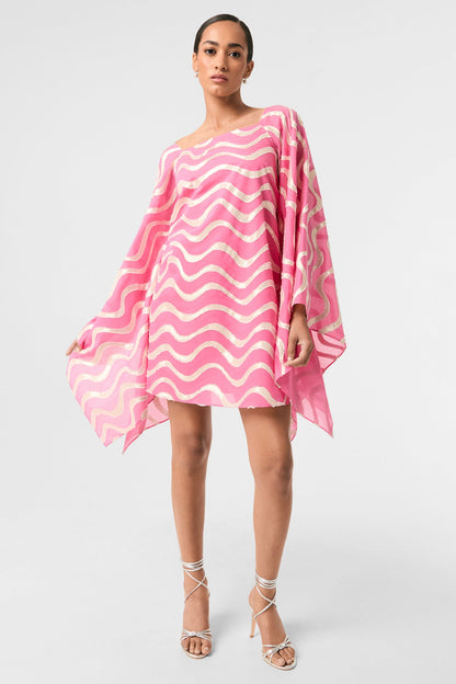 Trina Turk Aqualane Side Flounce Dress - Pinku