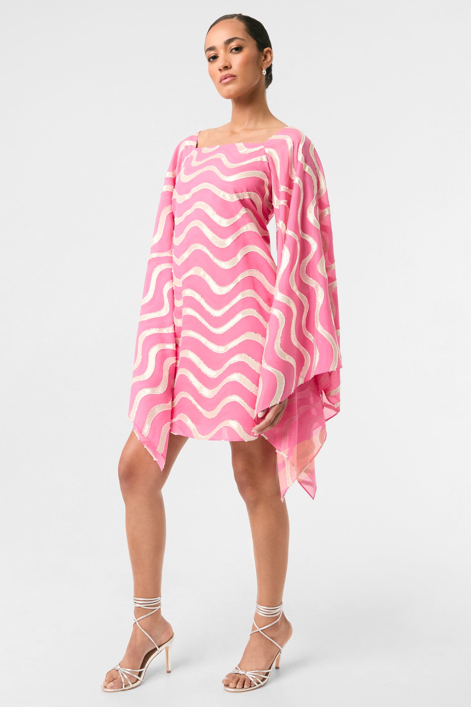 Trina Turk Aqualane Side Flounce Dress - Pinku