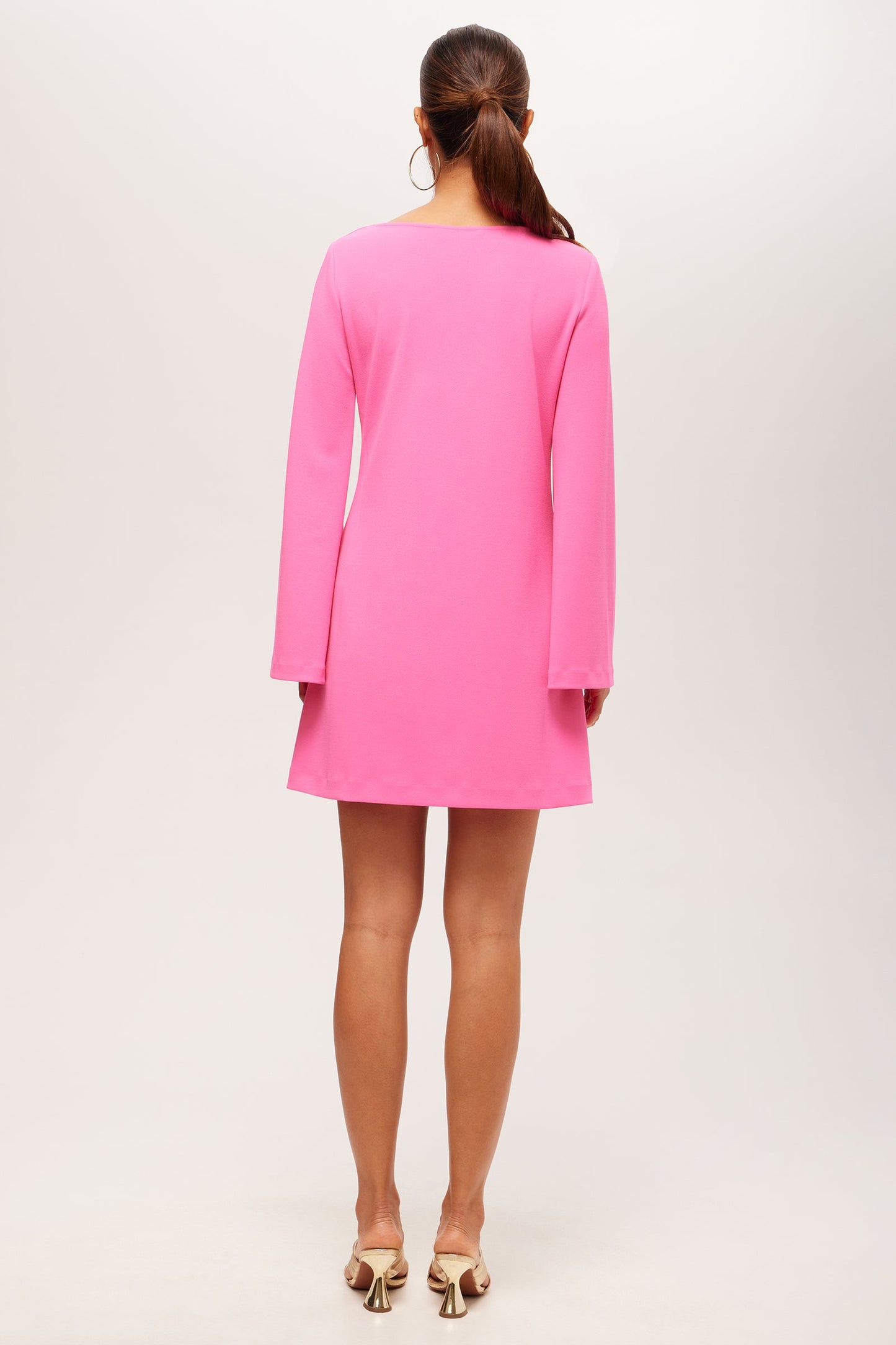 Trina Turk Singles Long-Sleeve Keyhole Dress - Crepe Knit
