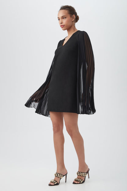 Trina Turk Celestina Crepe Knit Sheath Dress with Long Sheer Split Sleeves