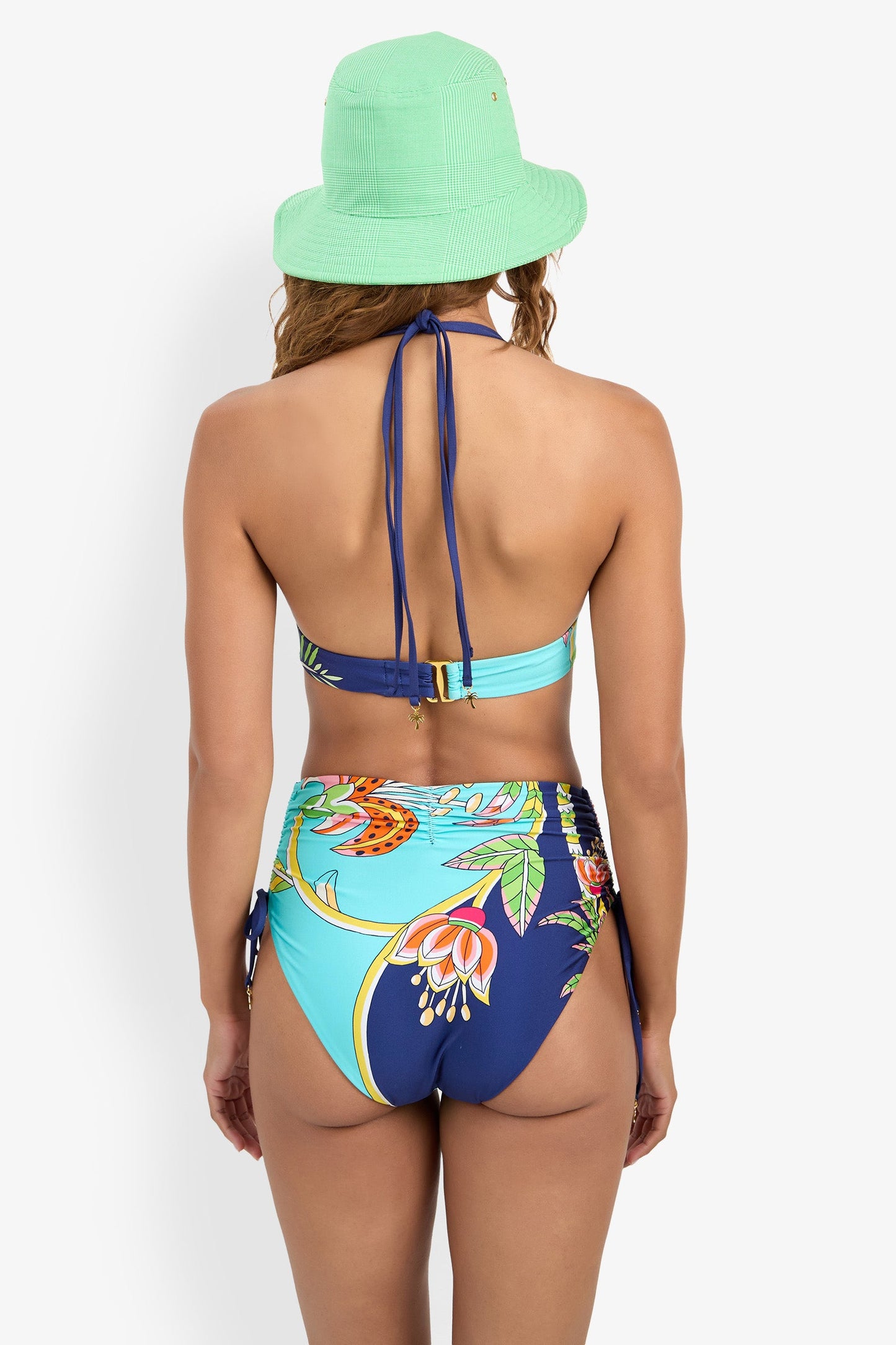 Trina Turk FLAMINGO BANDED HALTER TOP