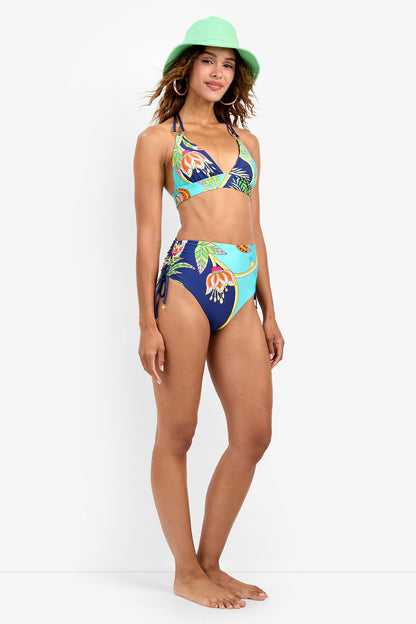 Trina Turk FLAMINGO BANDED HALTER TOP