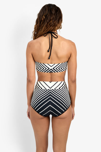 Trina Turk Net Stripe High Neck Bikini Top