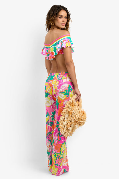 Trina Turk ELARA OTS RUFFLE BANDEAU TOP