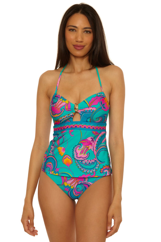 Trina Turk Bandeau Tankini Swim Top - Mykonos