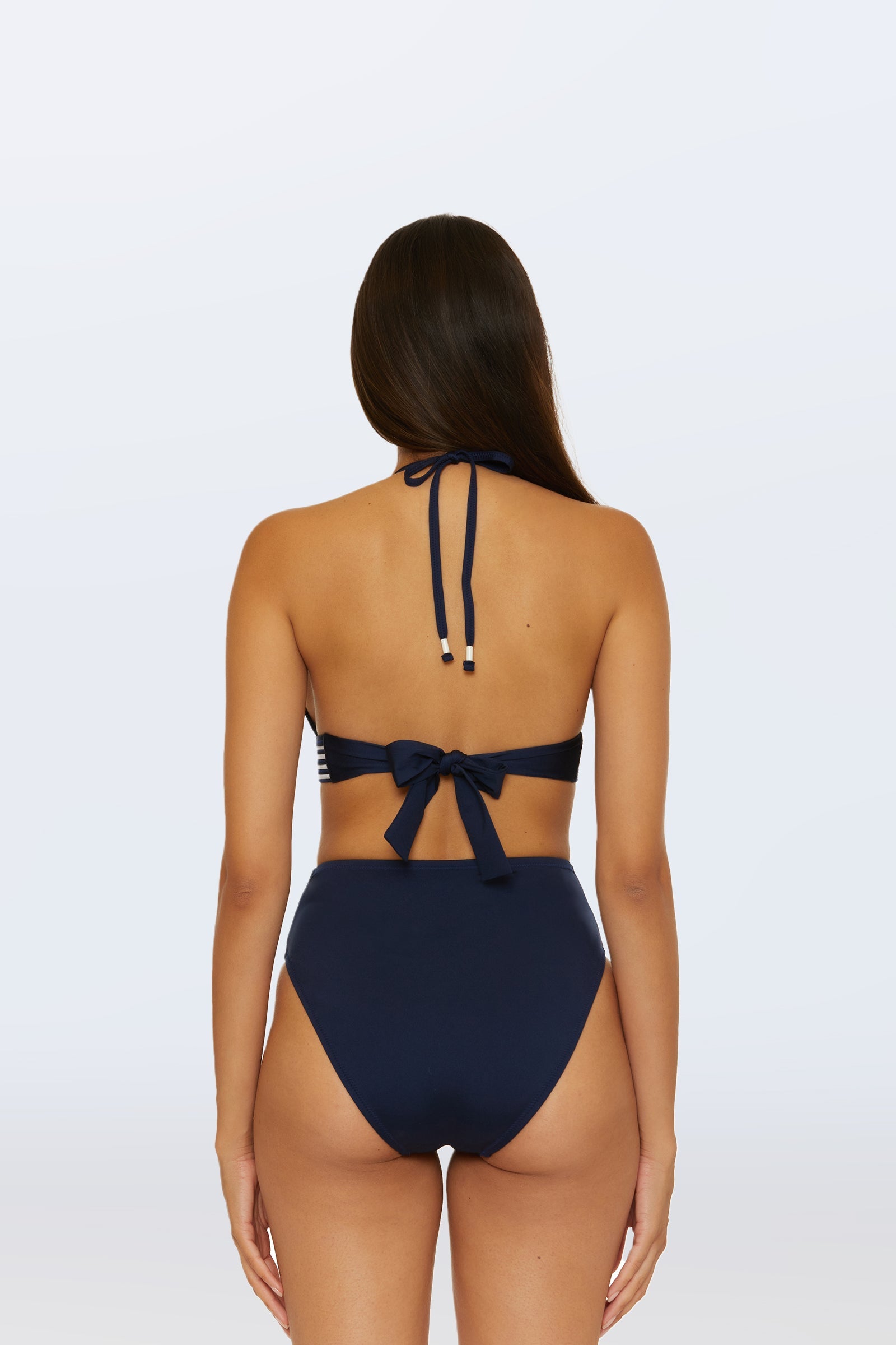 Trina Turk Monaco Pleated Tab Bandeau Swim Top