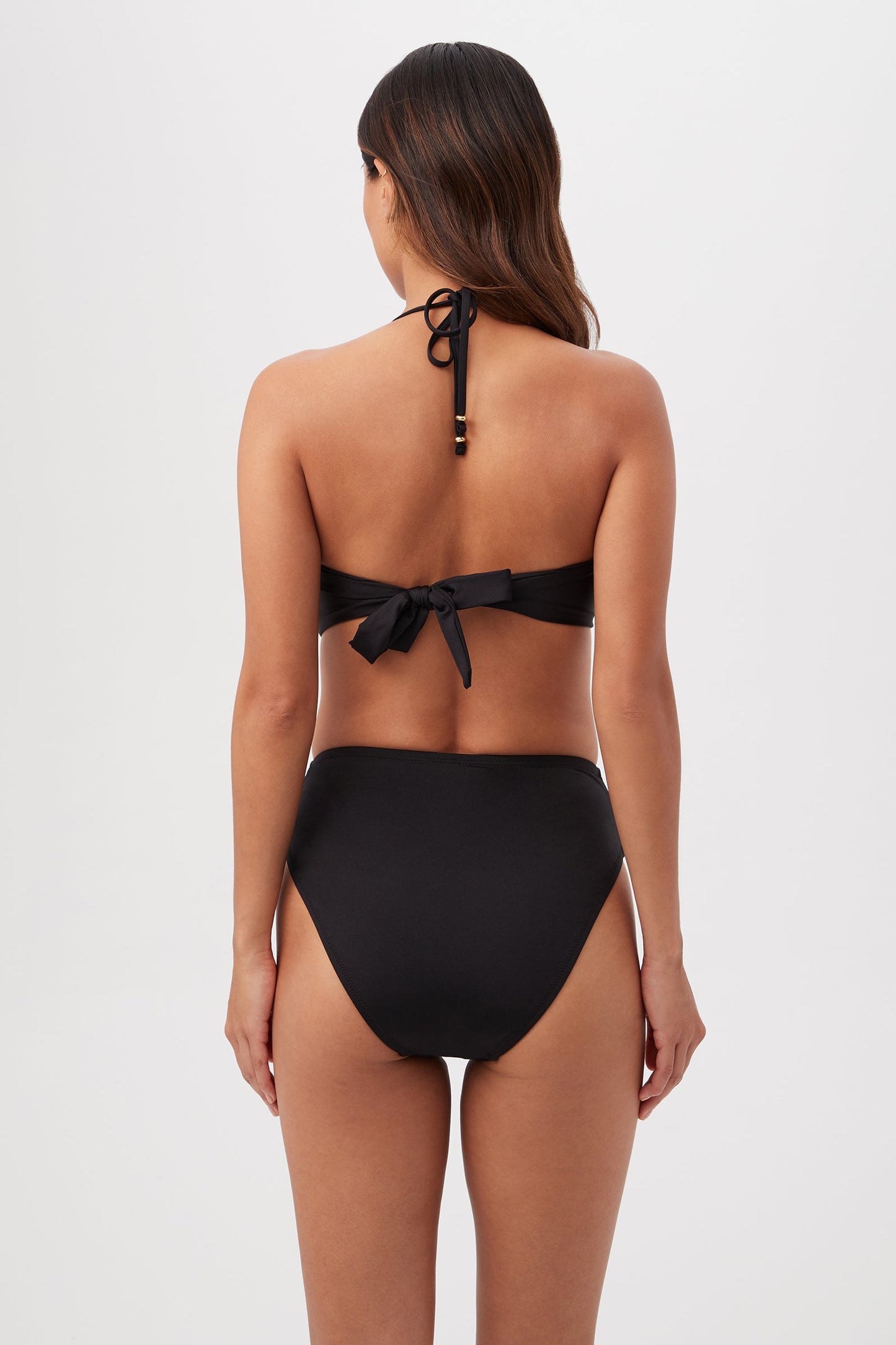 Trina Turk Monaco Pleated Tab Bandeau Swim Top