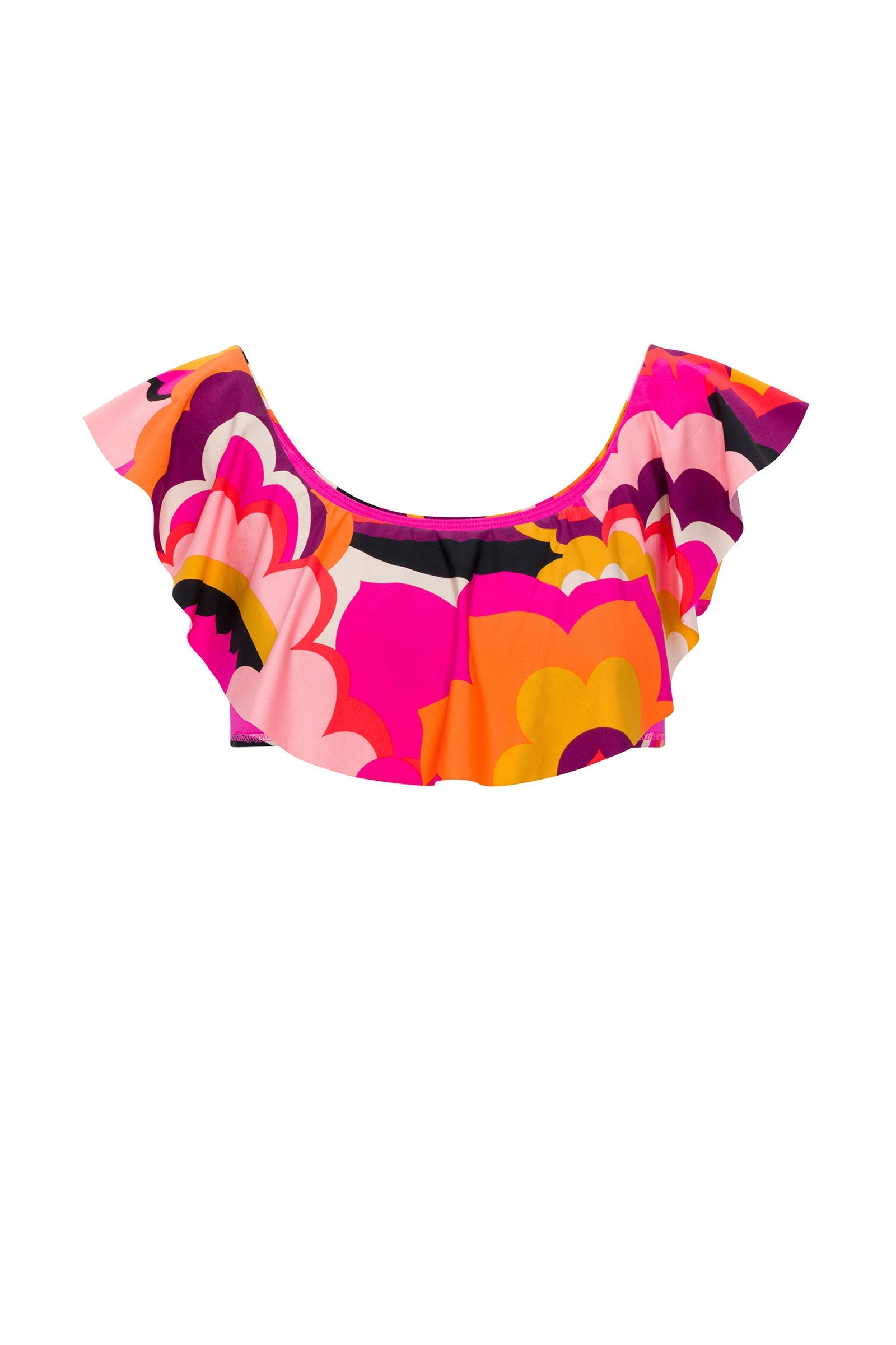 Trina Turk Women's Fan Faire Off The Shoulder Ruffle Bandeau Swim Top