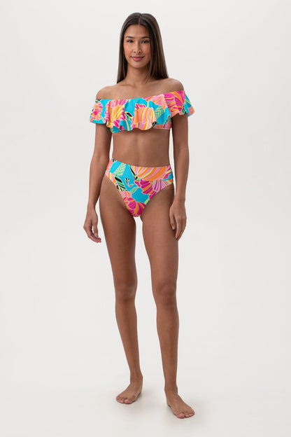 Trina Turk Women's Poppy Off The Shoulder Ruffle Bandeau Swim Top