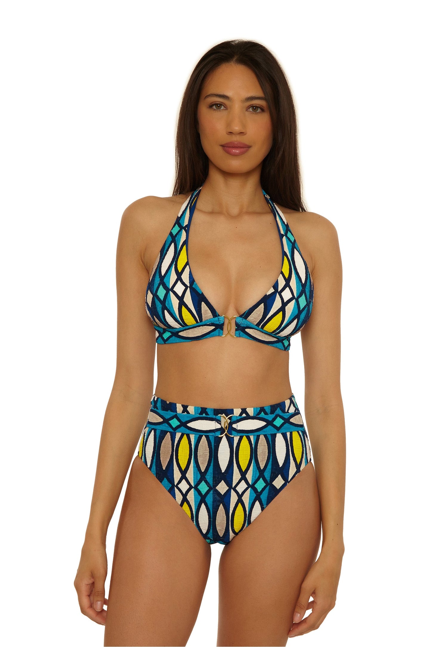Trina Turk High-Waist Belted Swim Bottom - Paros