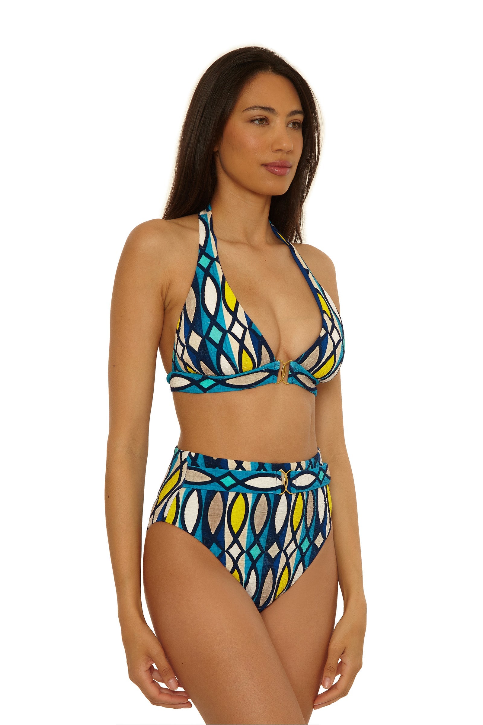 Trina Turk High-Waist Belted Swim Bottom - Paros