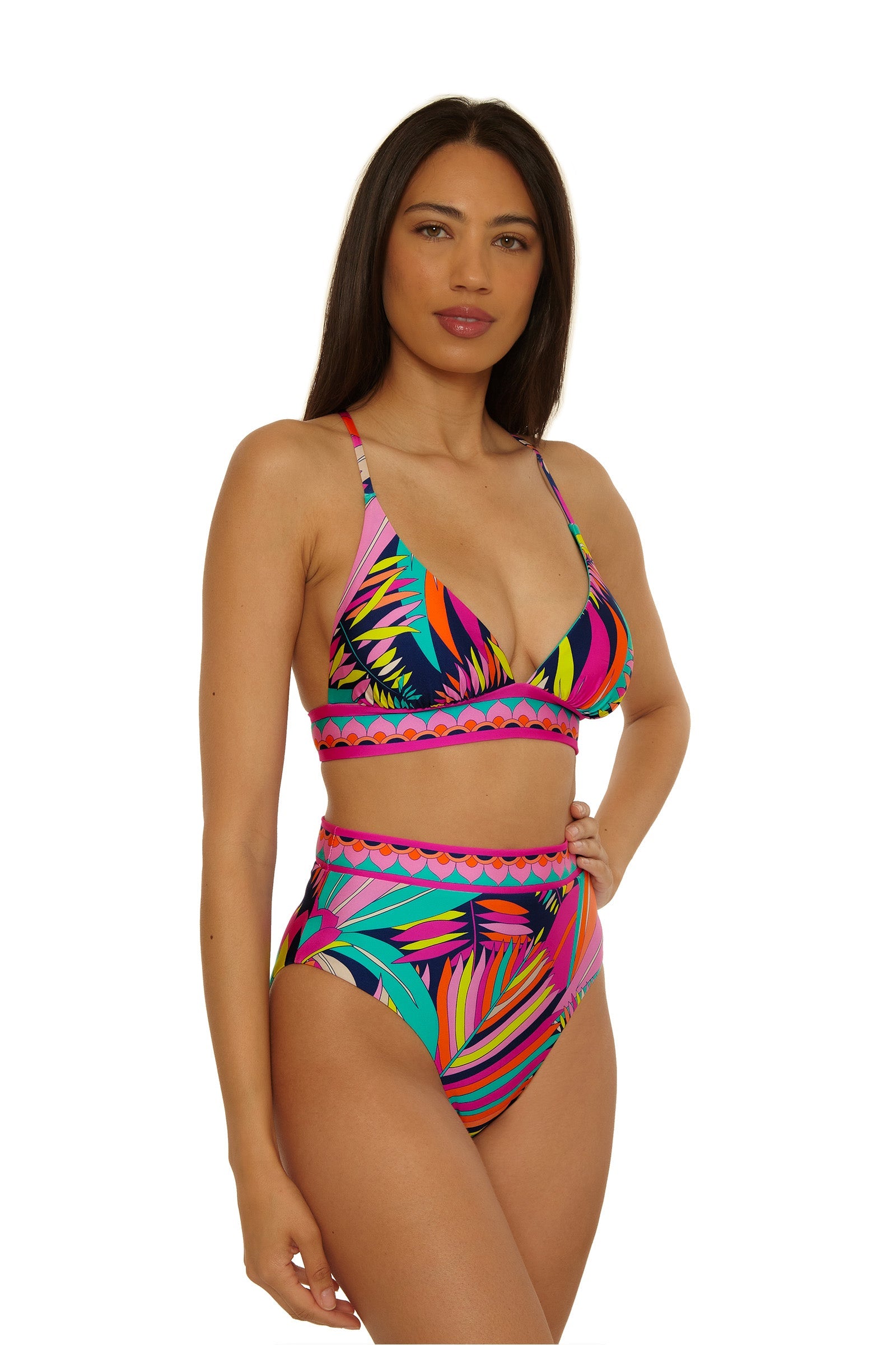 Trina Turk High-Waist Reversible Swim Bottom - Paralia