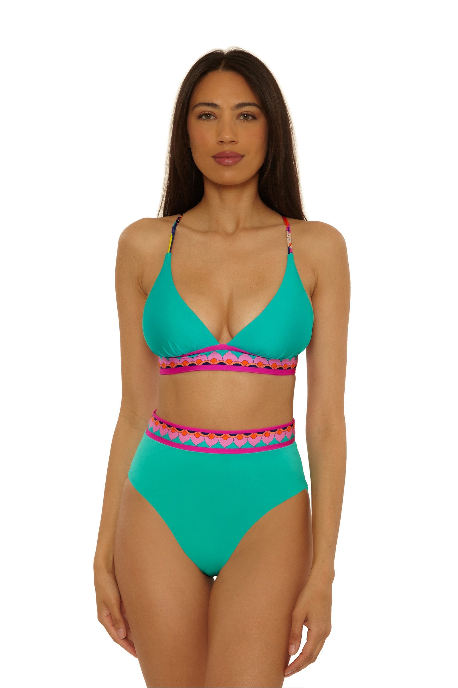 Trina Turk High-Waist Reversible Swim Bottom - Paralia