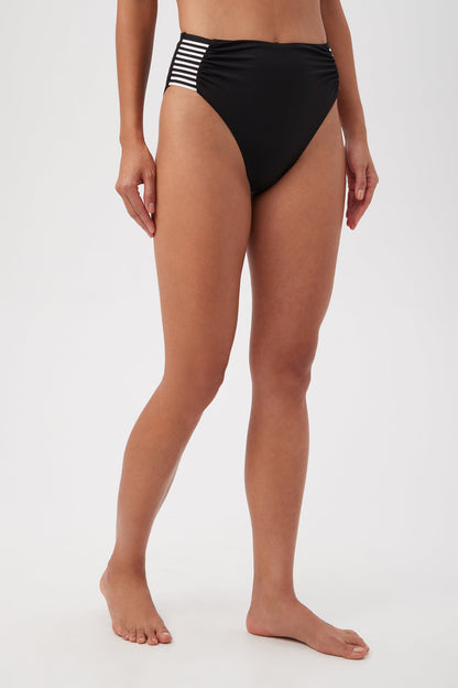 Trina Turk Monaco Pleated High-Waist Bikini Bottom