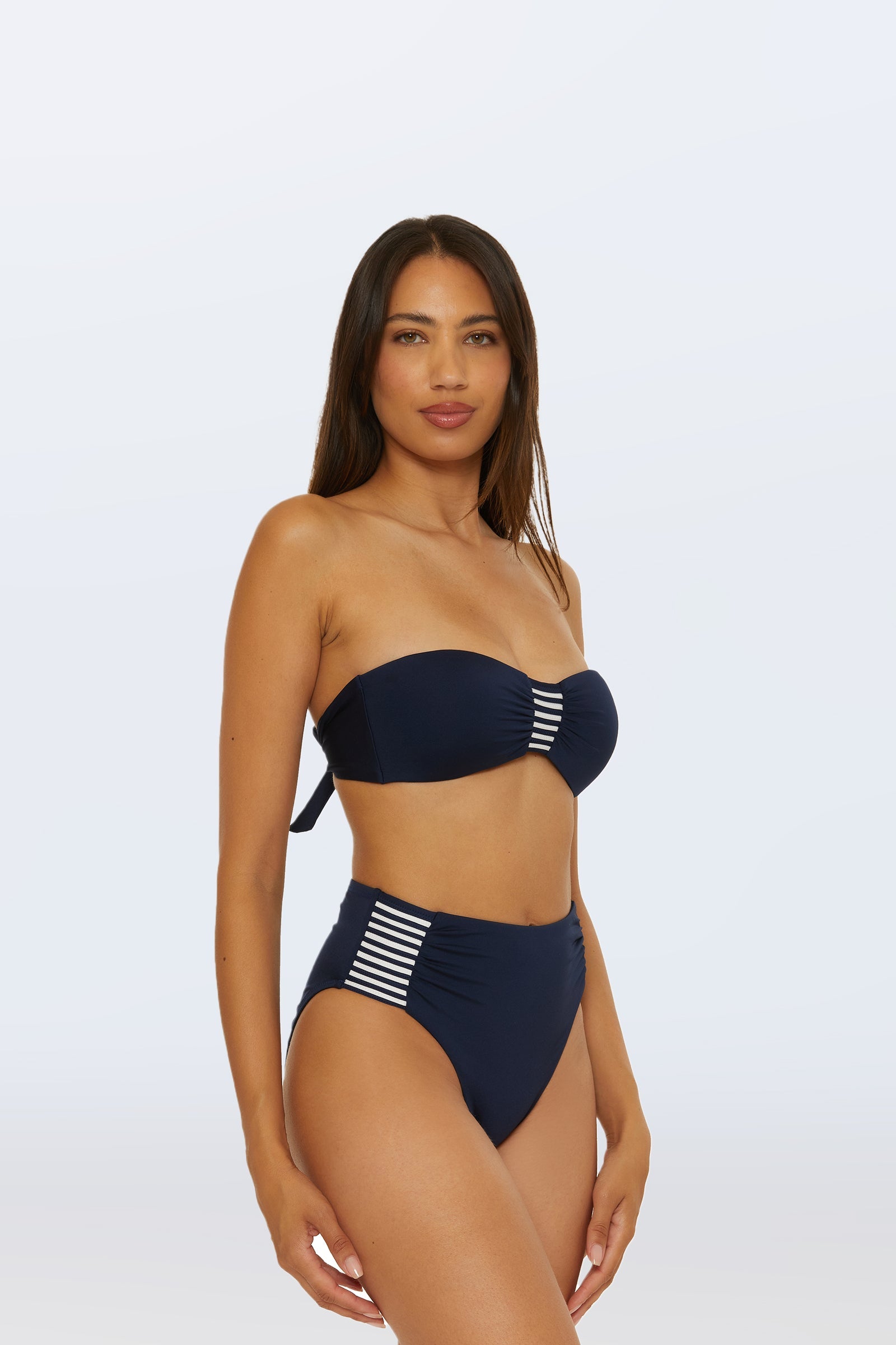 Trina Turk Monaco Pleated High-Waist Bikini Bottom