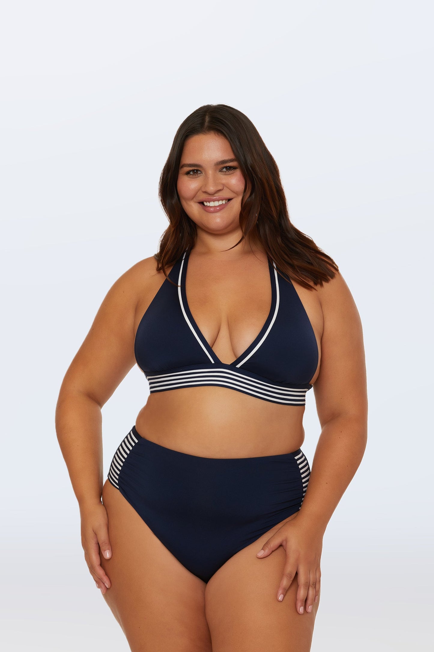 Trina Turk Monaco Pleated High-Waist Bikini Bottom