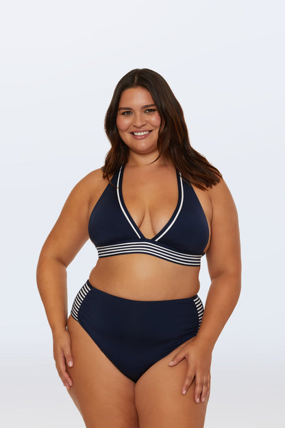 Trina Turk Monaco Pleated High-Waist Bikini Bottom