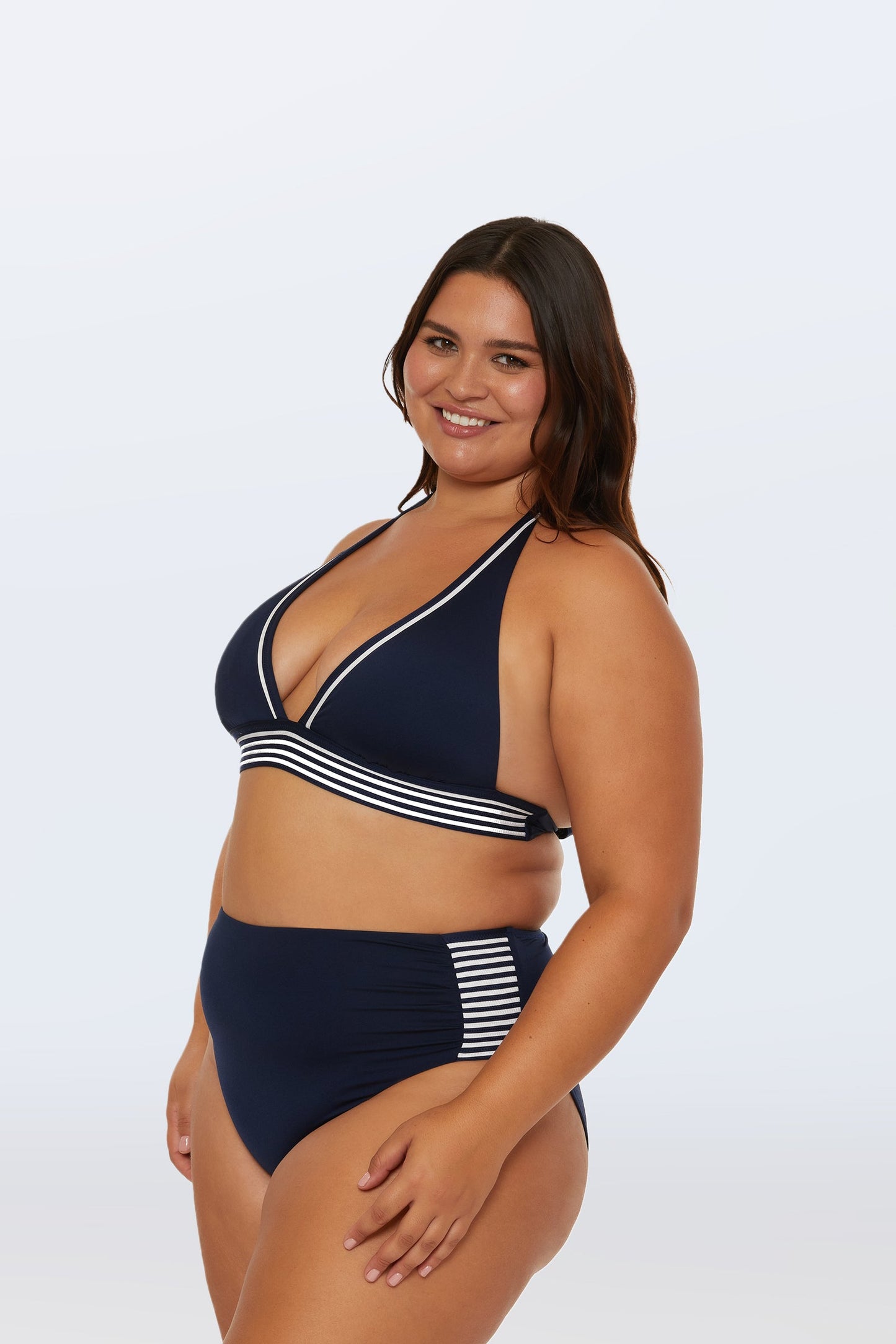 Trina Turk Monaco Pleated High-Waist Bikini Bottom