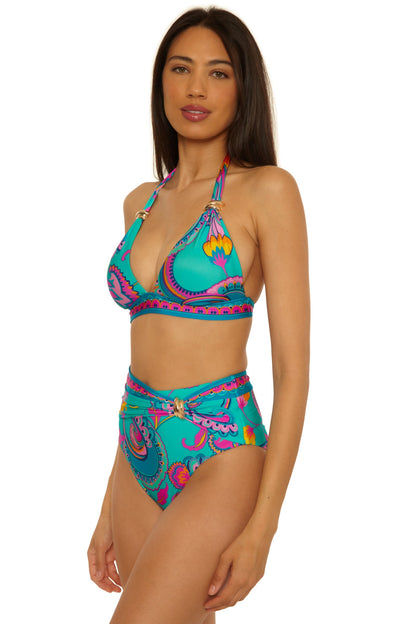 Trina Turk Belted High-Waist Bottom - Mykonos