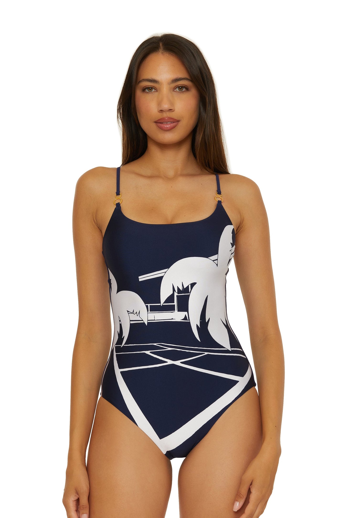 Trina Turk Scoop Neck One-Piece Swimsuit - Trina Tennis