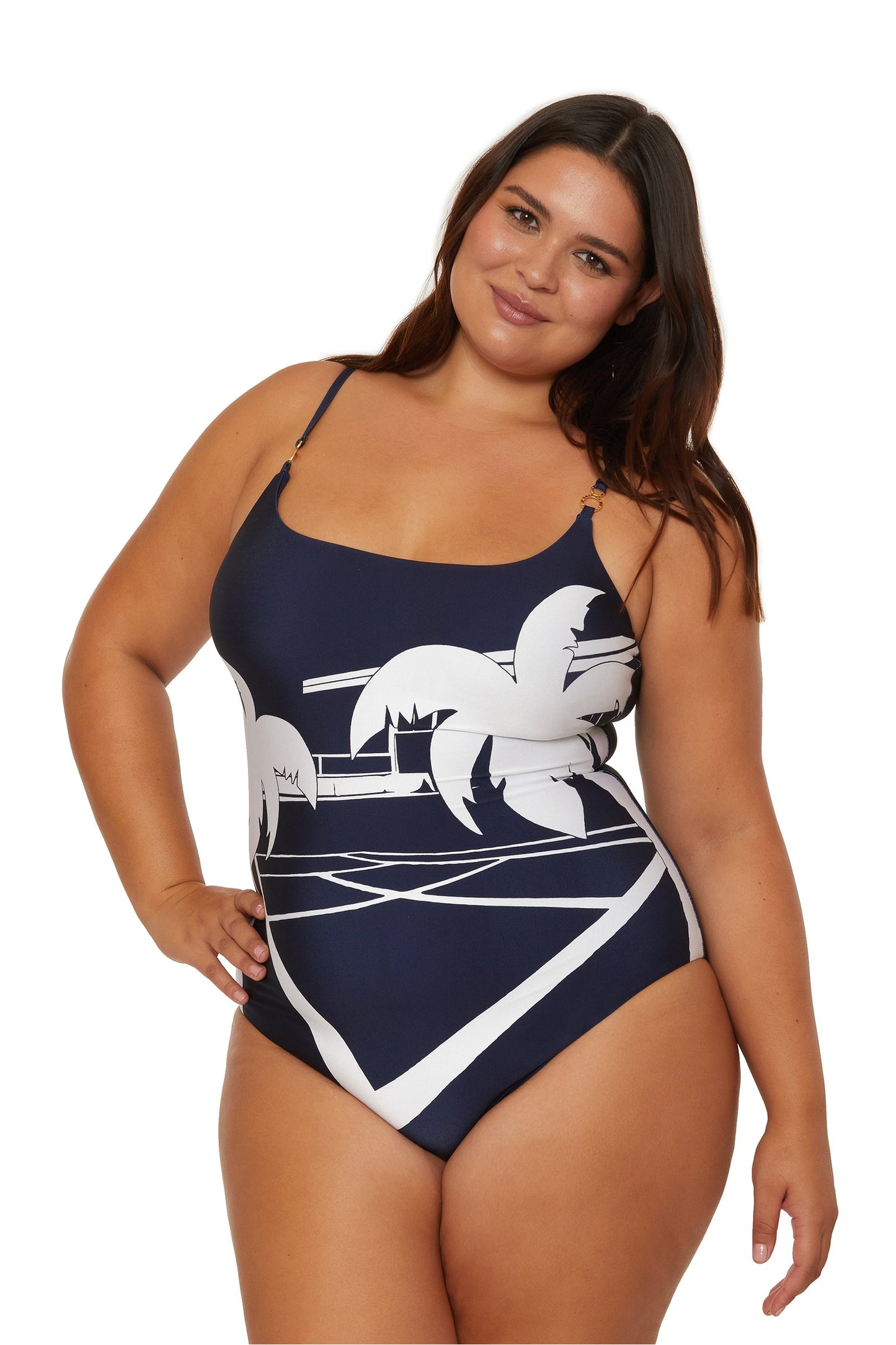 Trina Turk Scoop Neck One-Piece Swimsuit - Trina Tennis
