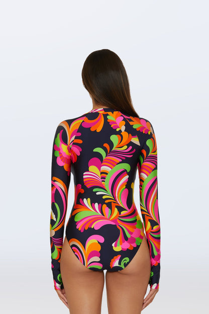 Trina Turk Long-Sleeve Paddle Suit