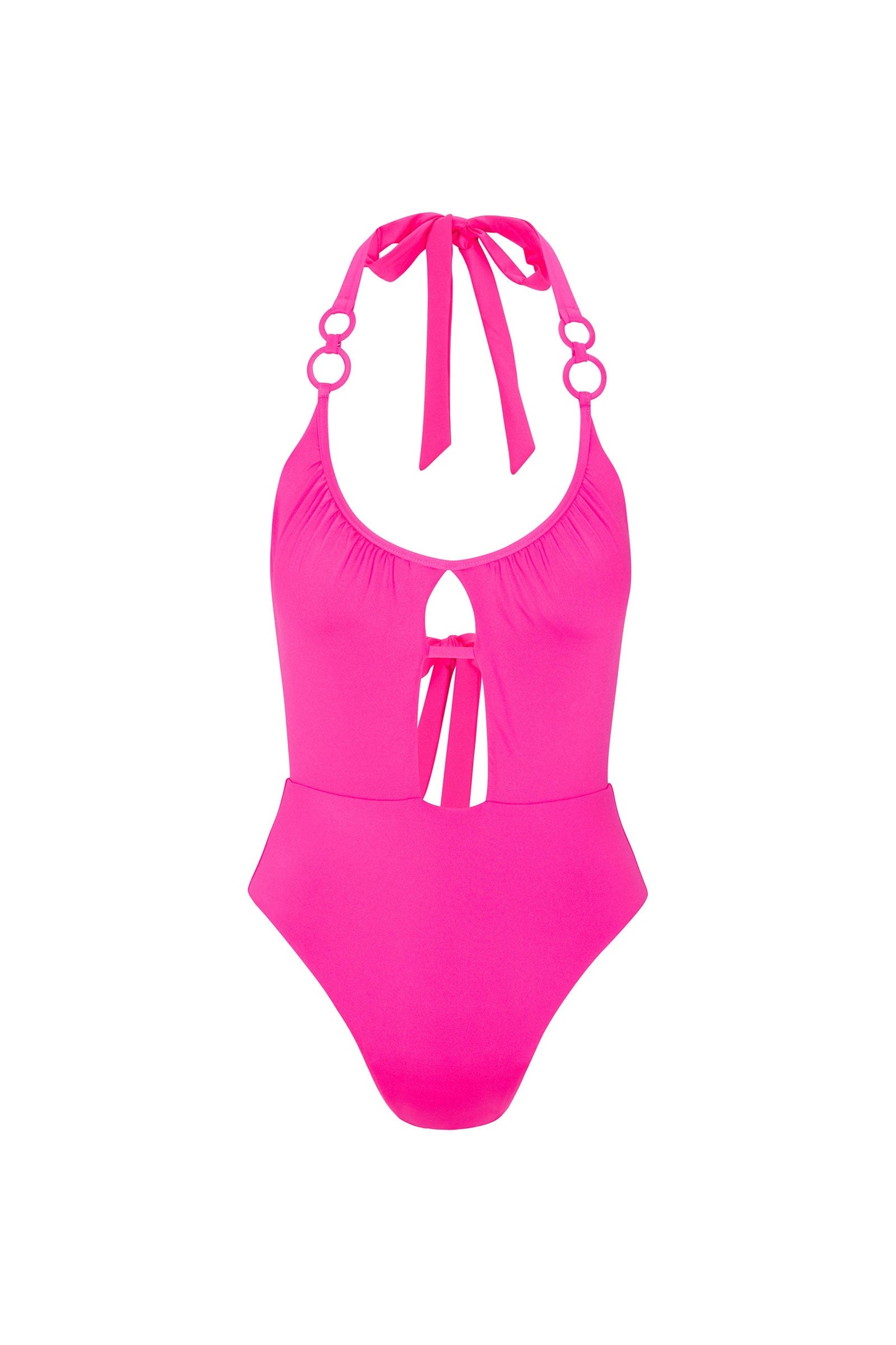 Trina Turk Women's Monaco Scoop Neck Cutout Halter One Piece Swimsuit