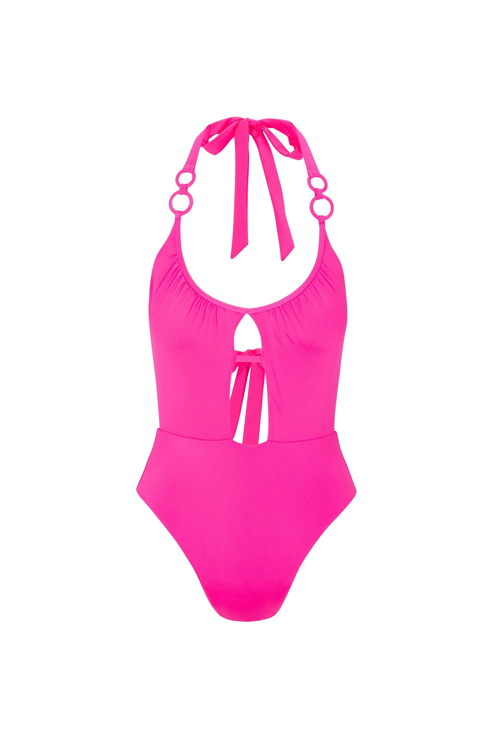 Trina Turk Women's Monaco Scoop Neck Cutout Halter One Piece Swimsuit