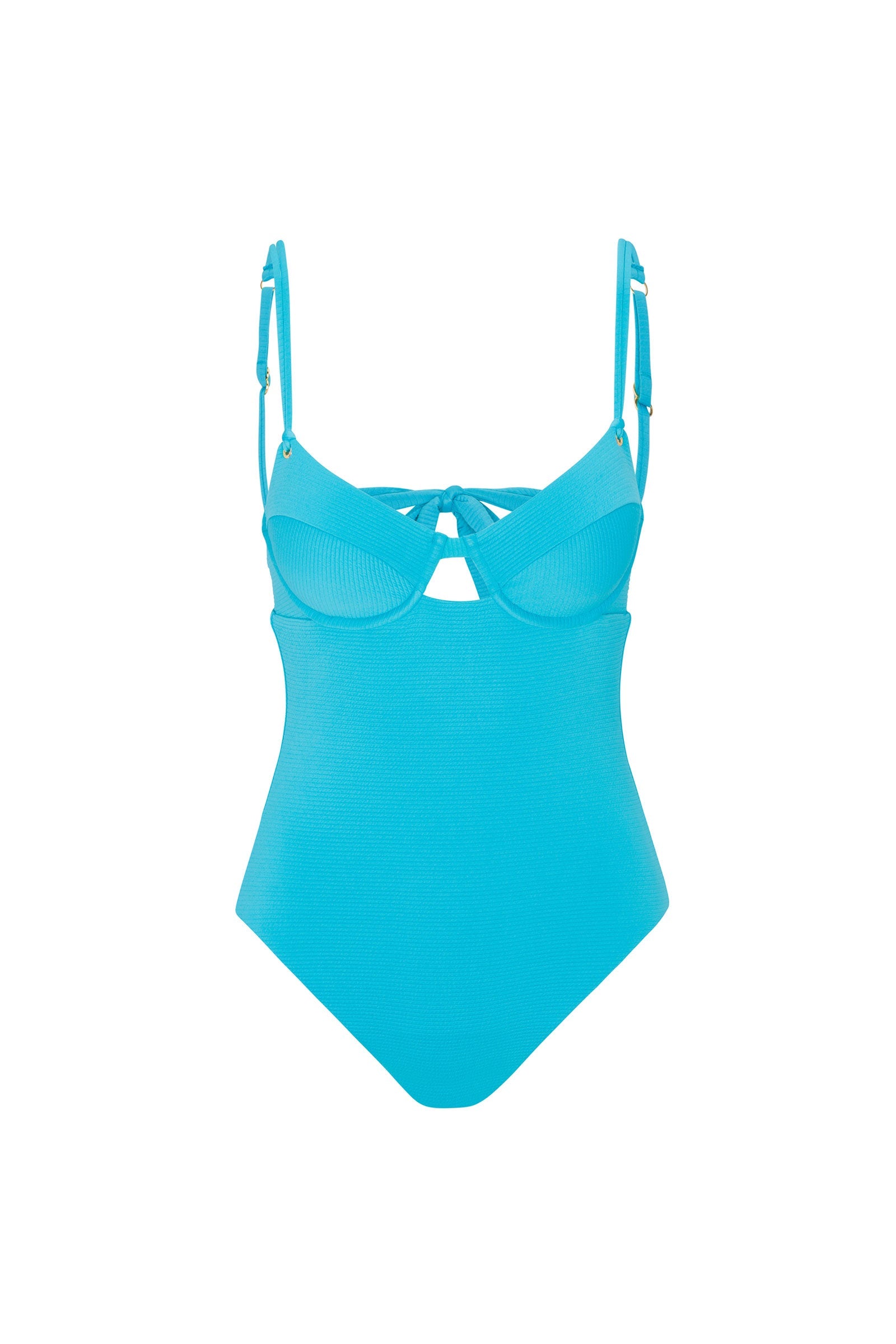 Trina Turk Women's Ripple Rib Underwire Bra One Piece Swimsuit