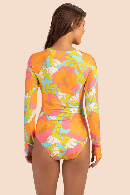 Trina Turk Half Zip Long Sleeve Paddle Suit